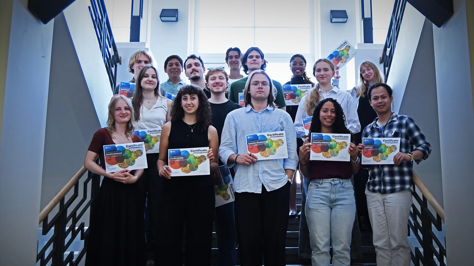 Participants of the 2025 Summer Student Program after the final presentation of their projects (Photo: Ladislav Loukota/IOCB Prague)