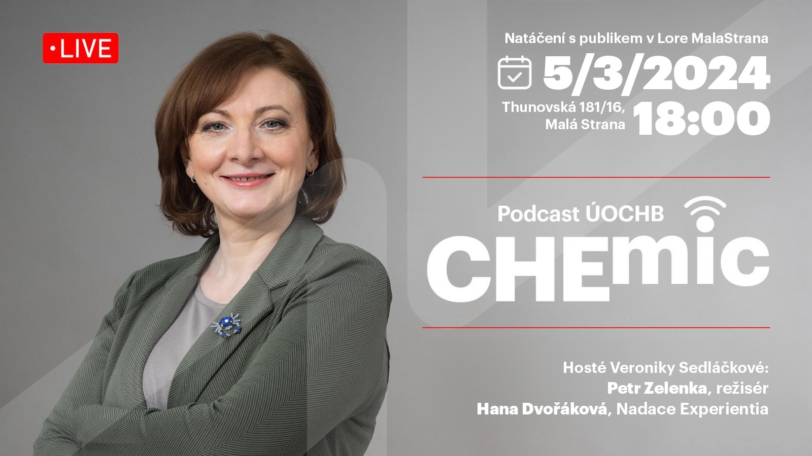 Elegantní molekuly z ÚOCHB – natáčení podcastu CHEmic s publikem