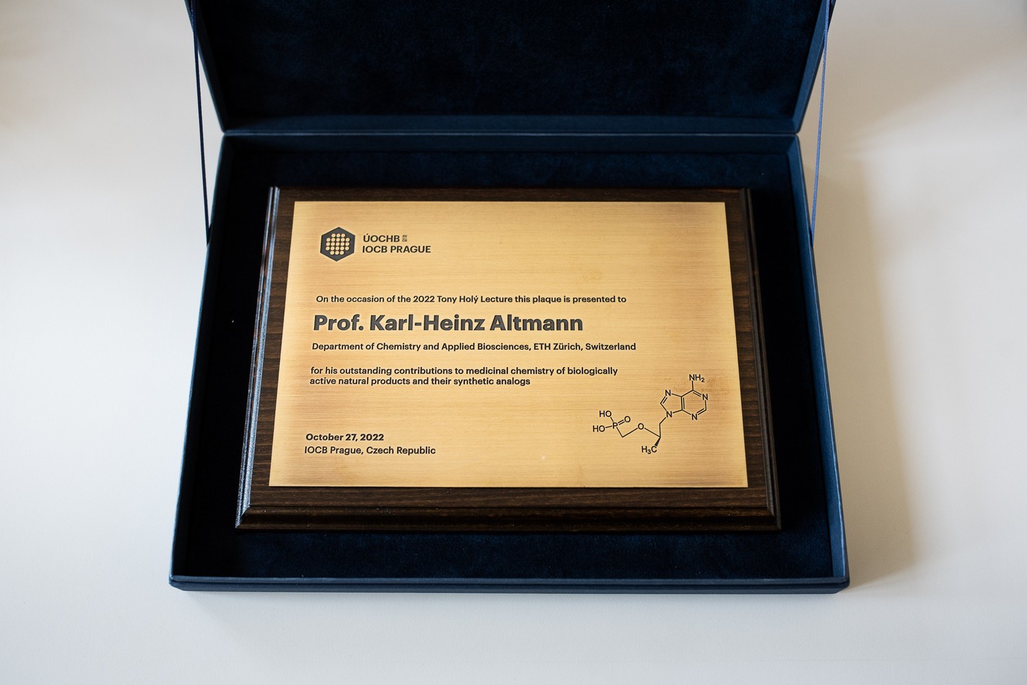 2022 Tony Holý Lecture plaque