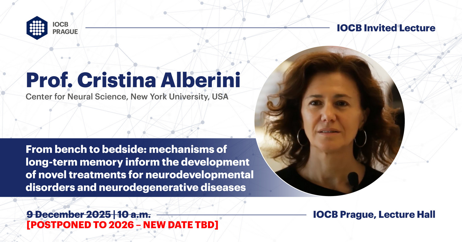 Zvaná přednáška – Cristina Alberini [ODLOŽENO NA 2026 – NOVÝ TERMÍN BUDE URČEN]