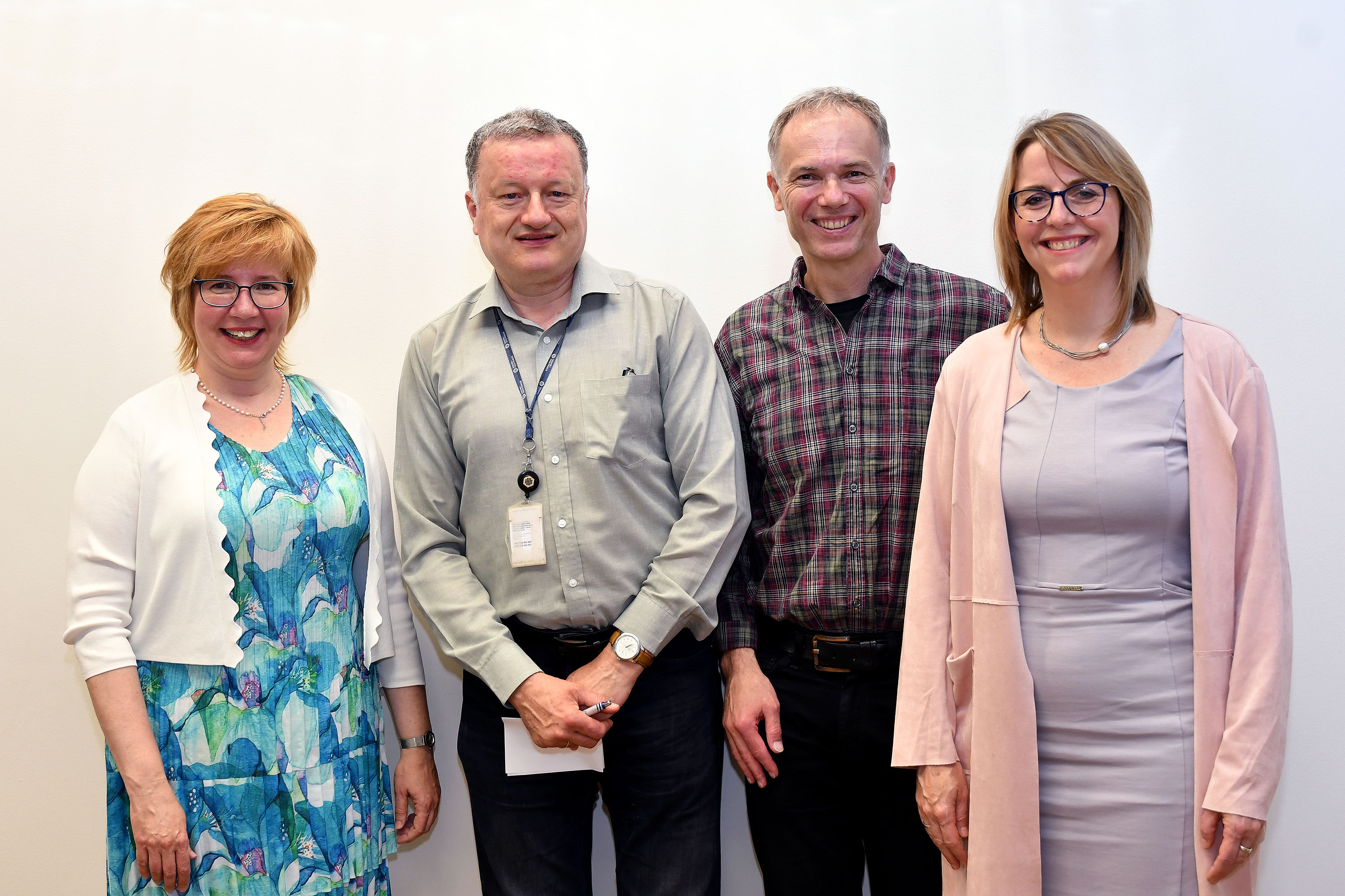 From the left: Dr. Irena Stará, IOCB Invited Lectures Series organizer; Prof. Jan Konvalinka, IOCB Prague director; Prof. Nenad Ban, ETH Zurich; Dr. Pavlína Maloy Řezáčová, IOCB Prague vice-director for research. Photo: Michal Hoskovec / IOCB Prague